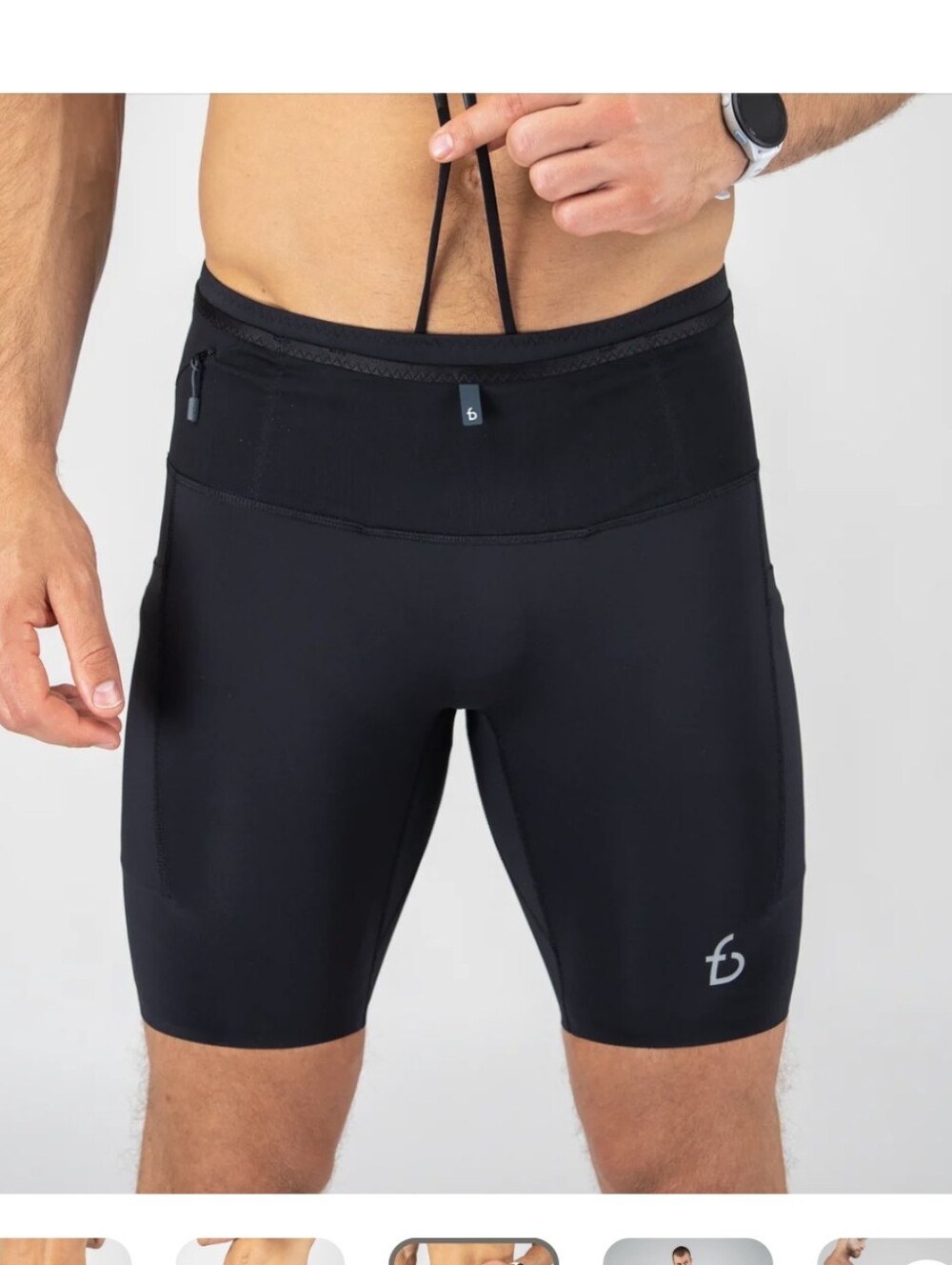 Flipbelt Ouray Compression Black Performance Running Shorts with Storage - Picture 2 of 13